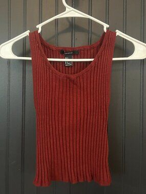Burgundy Ribbed Business Casual Top